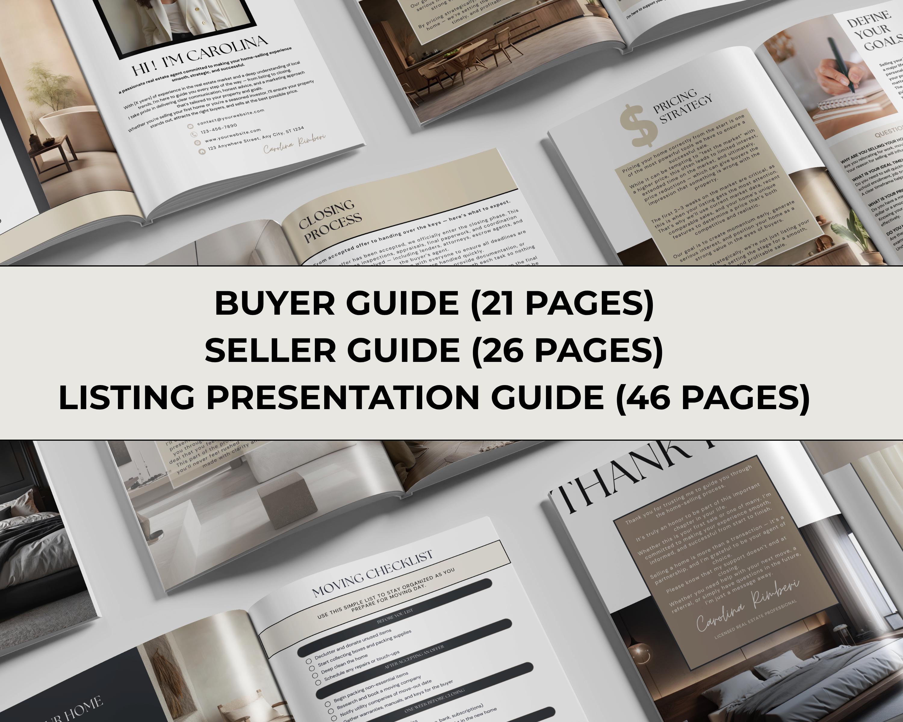 Real Estate Buyer and Seller Guide, Editable Canva Realtor Branding ...