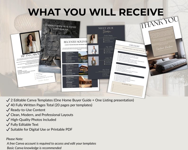 Real Estate Home Buyer Guide & Listing Presentation Bundle, Modern ...