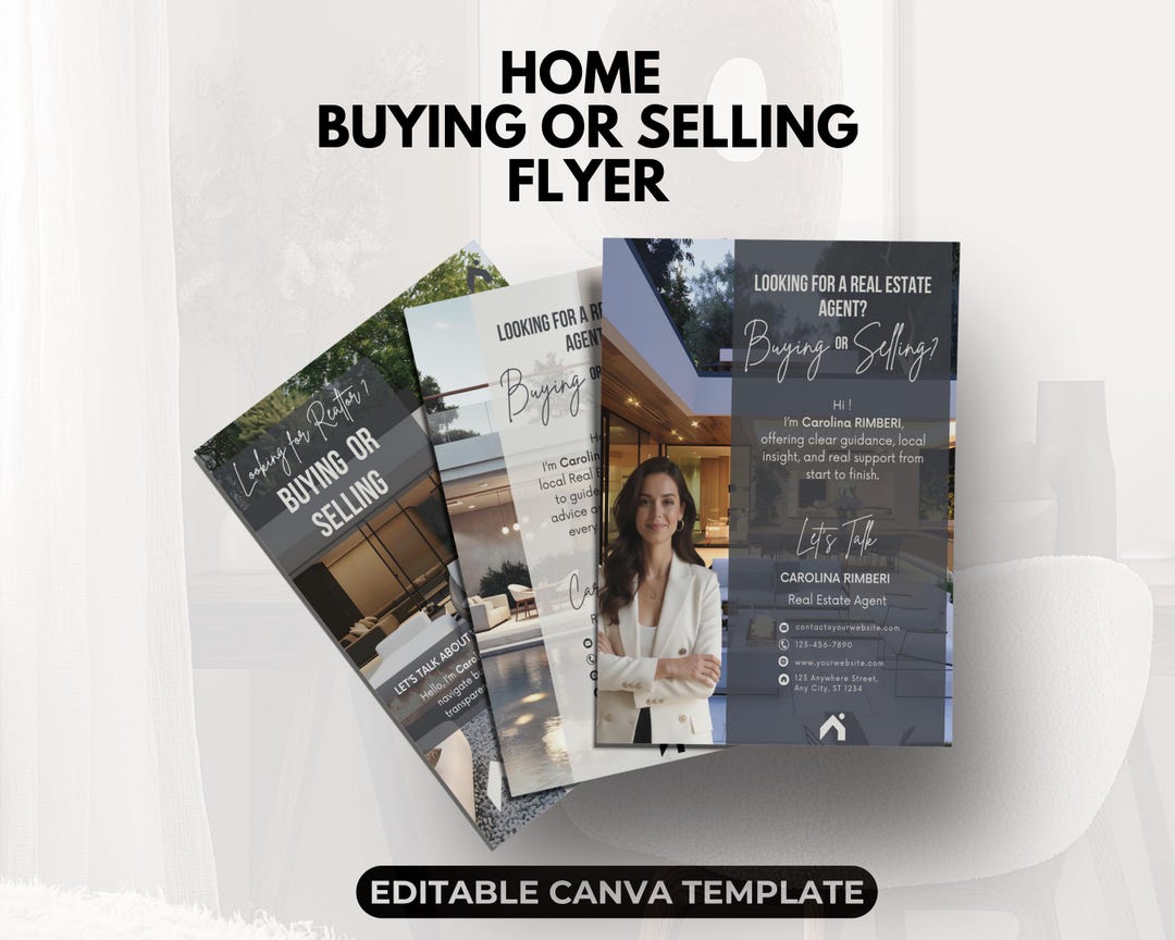Editable Real Estate Flyers for Buyers & Sellers | Canva Template ...