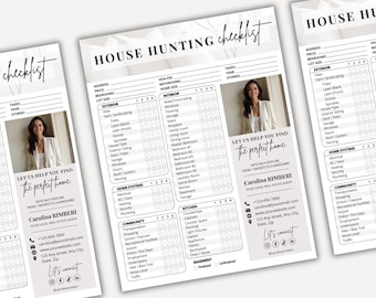 Sjabloon checklist voor kopers van onroerend goed | Checklist op huizenjacht | Vragenlijst | Marketing voor makelaars | Bewerkbaar canvas