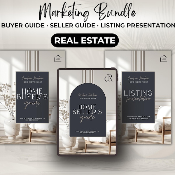 Realtor Marketing Bundle | Buyer/Seller Guides & Listing Presentation Canva Templates