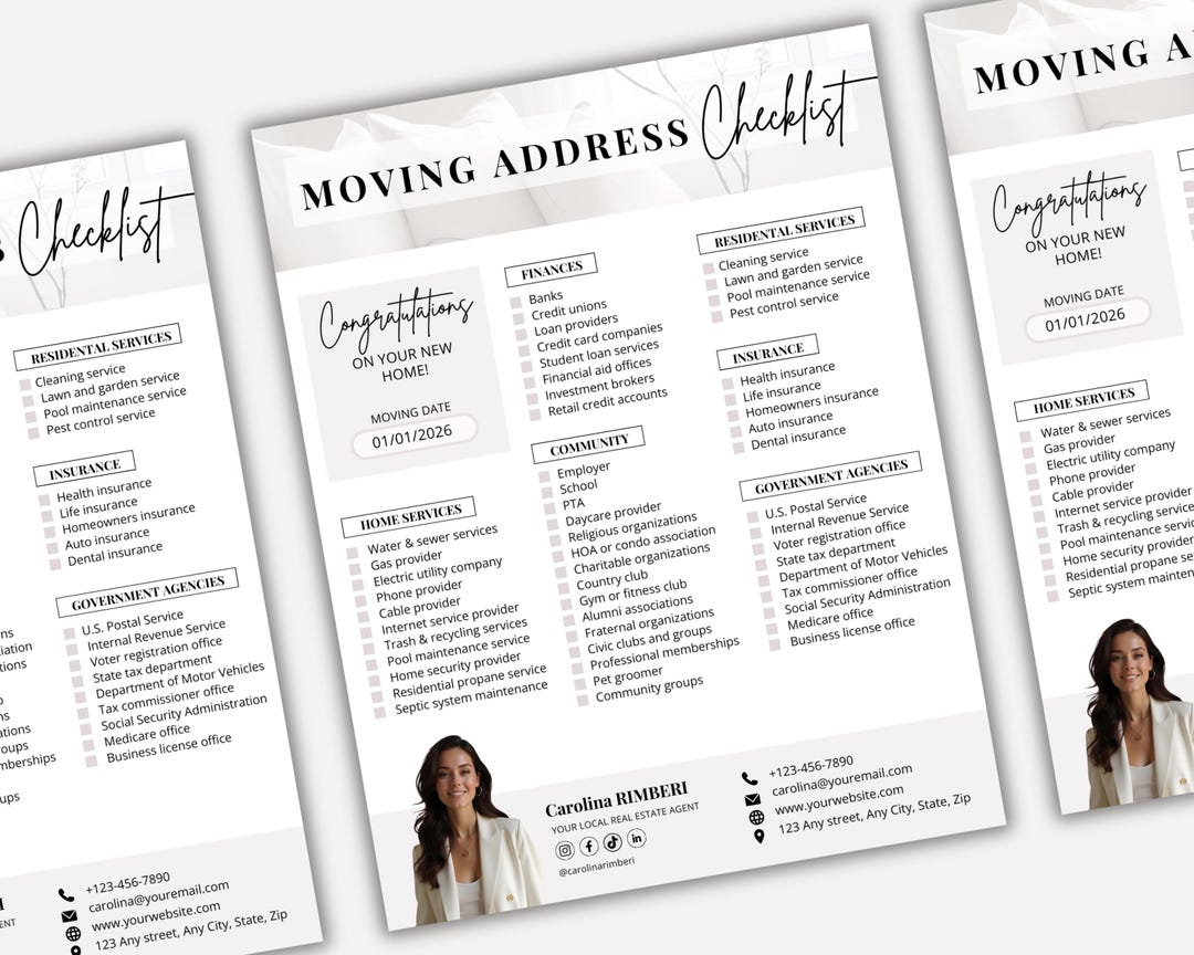 Moving Address Checklist | Change of Address Planner | Realtor ...