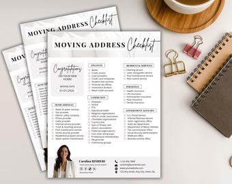 Moving Address Checklist | Realtor New Home Client Template (Canva Editable)