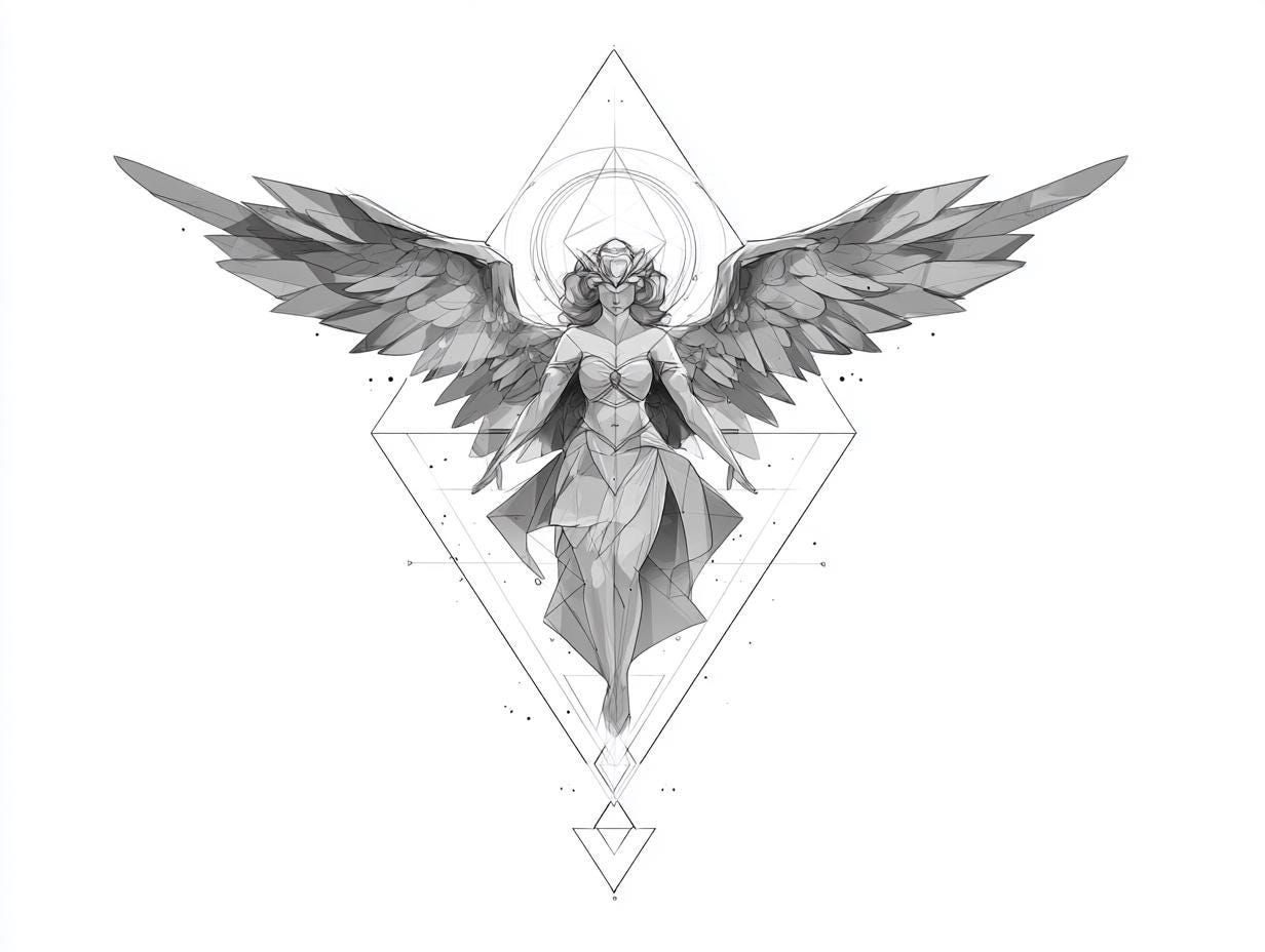 Tattoo sleeve angel - Etsy México, image size:1232x928