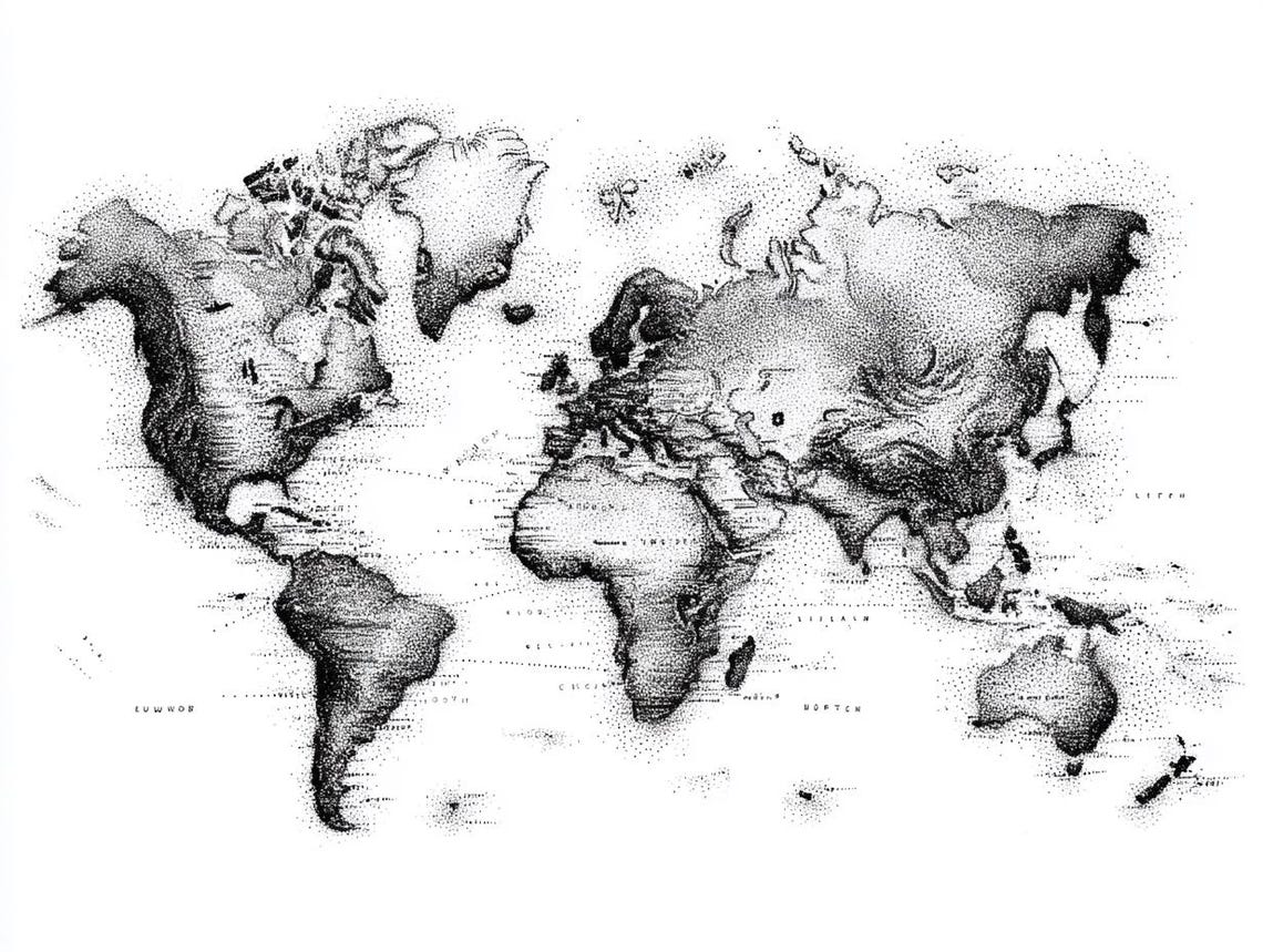 50 World Map Tattoo Designs | Travel & Explorer Flash | Procreate - Etsy