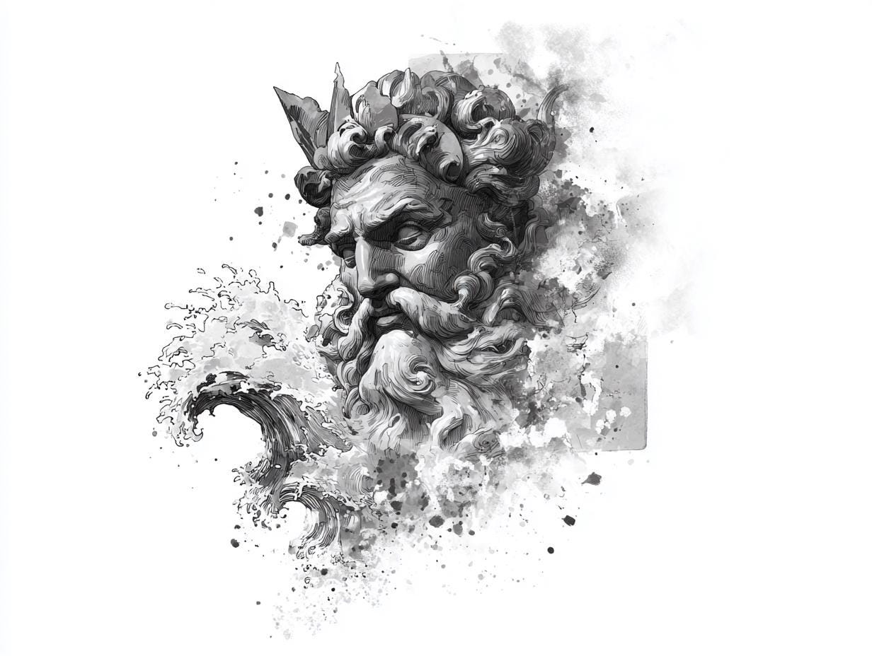 Poseidon Tattoo Mega Pack (150) | Greek God of the Sea • Mythic Tattoos ...