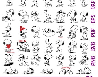 Cute Dog SVG Bundle, Cartoon Puppy Clipart, Valentine Dog Designs, Funny Puppy SVG PNG, Cricut Cut Files, Sublimation Download