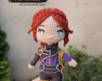Amigurumi pattern Clair Obscur Expedition 33 Maelle doll crochet PDF pattern, ENGLISH/FRENCH