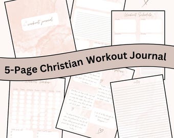 Journal d'entraînement Faith & Fitness imprimable | 5 pages chrétiennes à télécharger | Journal d'entraînement, suiveur d'objectifs, Écriture sainte, PDF