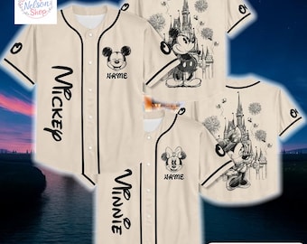 Mickey & Co 1928 Retro Characters Baseball Jersey, Vintage Mickey And Friends Custom Disneyland Jersey, Disney Birthday, Gift for Disney Fan