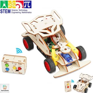 DIY Wooden Remote Control Car Kit – 4WD Racing Car STEM Science Experiment Toy