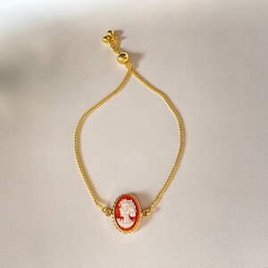 Handmade classic Italian Cameo Bracelet, Minimalist Shell Cameo Jewelry image 10