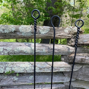 Hand forged fireplace pokers