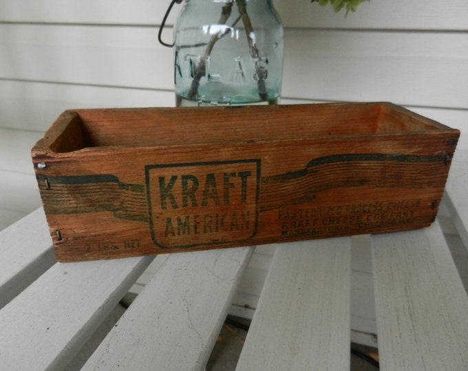 Vintage Kraft Cheese Wood Box Etsy