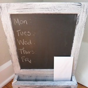 Distressed white chalkboard organizer, weekly planner