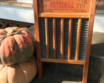 Vintage wooden washboard