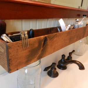 30 wood storage caddy, bathroom caddy, farmhouse caddy image 2