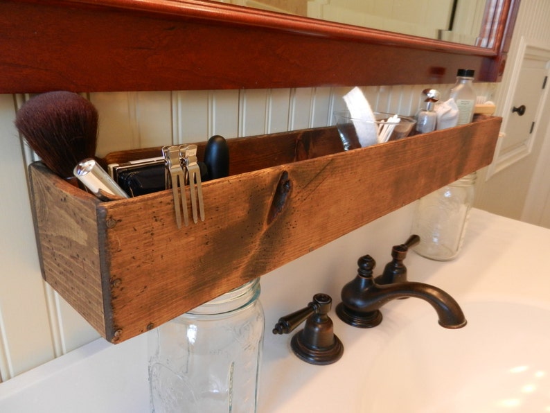 30 wood storage caddy, bathroom caddy, farmhouse caddy image 2