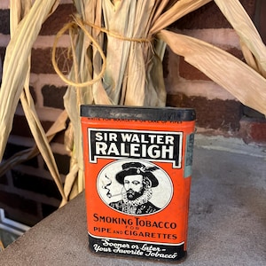 Antique Sir Walter Raleigh tobacco tin