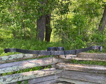 Gesmeed ijzeren keuken potrek, pot hanger, smid panhaken