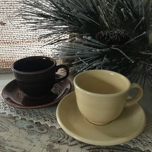 Fiestaware tea cups and saucers