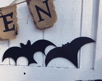 Chauves-souris en bois d’Halloween, décor d’Halloween