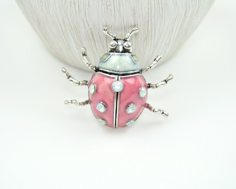 Ladybug Brooch Large Lady Bug Jewelry Embellishment Pink Etsy