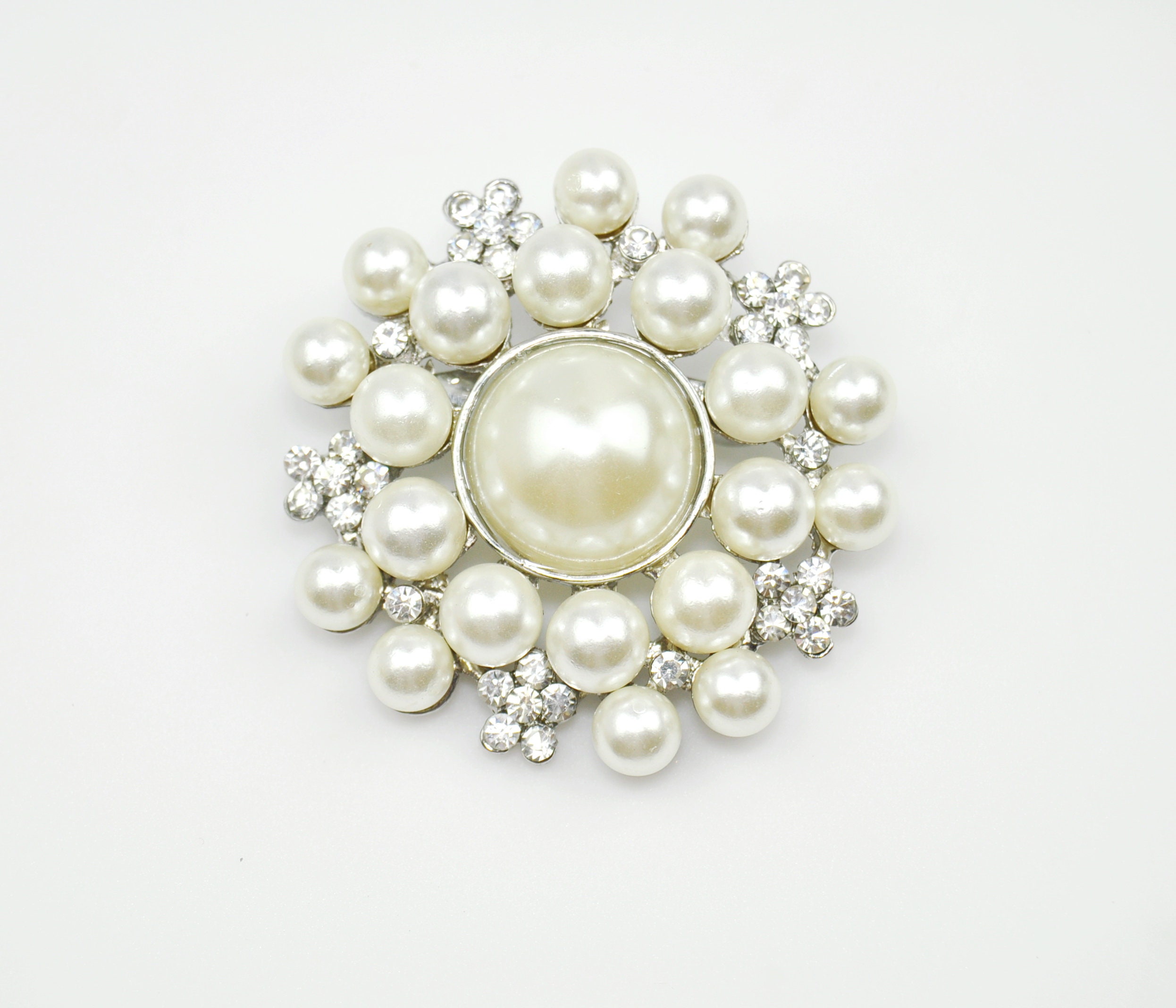 Pearl Brooch Bridal Brooch Silver Rhinestone Brooch for Etsy Australia