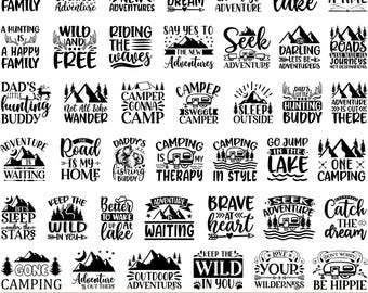 Camping SVG Bundle - Outdoor Adventure Cut Files, Camper Life PNG, Tent Silhouette, Hiking Clipart, Cricut & Sublimation, Summer Camping