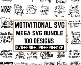 Motivational Svg Bundle, Positive Quote svg, Affirmation svg, Cute Inspirational svg, Saying Svg, Png Files, Funny Quotes cut files