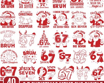 Funny 6 7 Christmas Meme Svg, Funny Six Seven Meme Quote, Six Seven Christmas Tree Svg, Funny Santa Svg, Christmas Svg, Digital Download