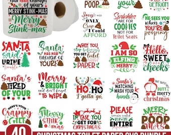 Christmas Toilet Paper SVG Bundle, Bathroom sign Svg Bundle, Funny Christmas digital art, Christmas Svg, Toilet Paper Roll Svg, Funny Svg