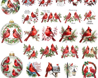 Adorno navideño de cardenal rojo (PNG), cardenal (PNG), conmemorativo navideño (PNG), diseños de adornos, Feliz Navidad para Cricut, silueta