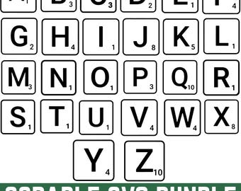 Scrabble Svg  Bundle, Scrabble Tiles Cut Files, Scrabble Tiles Clipart, Letters Family Sign Svg, Svg Files For Cricut, Instant Download