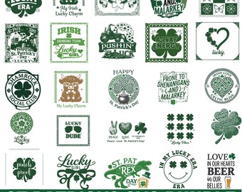 St Patrick’s Day SVG Bundle of 75, Lucky Mama Shamrock , Funny Irish Designs , PNG DXF , Cricut Shirt Files, St. Patrick’s Day celebrations