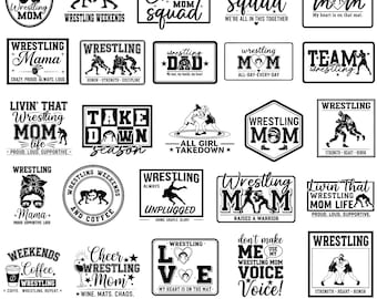 Wrestling SVG ,Wrestling Mom  Dad SVG ,Eat Sleep Wrestle Repeat ,Wrestling Squad , High School Wrestling Cut Files for Cricut & Silhouette.
