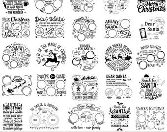 Dear Santa Tray SVG Bundle, Santa Tray SVG, Christmas SVG, Cookies for Santa Svg,Santa Milk Cookies Svg, Carrot Svg, for Cricut, Silhouette