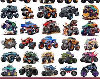 Monster Truck PNG ,Cartoon Monster Truck Clipart ,Monster Jam Inspired PNG ,Digital Sublimation Designs for T-Shirts & Mugs,Instant Download