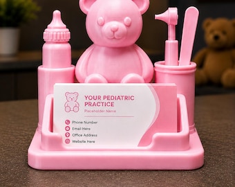 Pediatrician Business Card Holder | Pediatric Office Desk Organizer | Pediatric Clinic Decor | Children's Doctor Card Display |