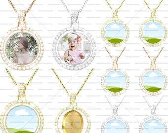 Pendant Necklace Mockup Bundle – Canva Editable Template | Instant Download | Free Memorial Template Inside