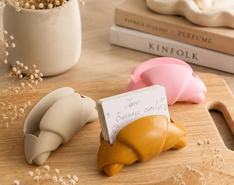 Croissant Business Card Holder for Bakers | Bakery Counter Display | Bread-Shaped Business Card Stand | Bakery Decor Gift