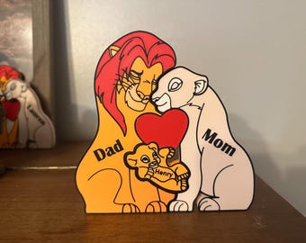 Personalized Lion Family Puzzle | Custom Family Name Keepsake Decor
