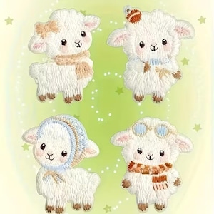 Set aus 3 Schäfchen Lamm Ostern zum Aufnähen in versch. Varianten