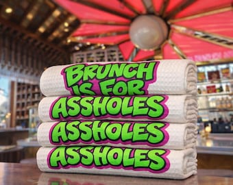 Paño de cocina de microfibra "Brunch Is For Assholes" / Paño de cocina divertido