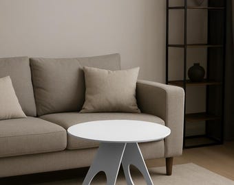 Personalized Steel Side Table: Modern Home Decor, Laser Engraved