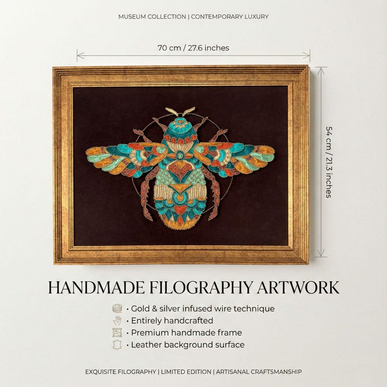Filography Art Scarab Beetle Wire Wall Art With Gold and Silver Color ...