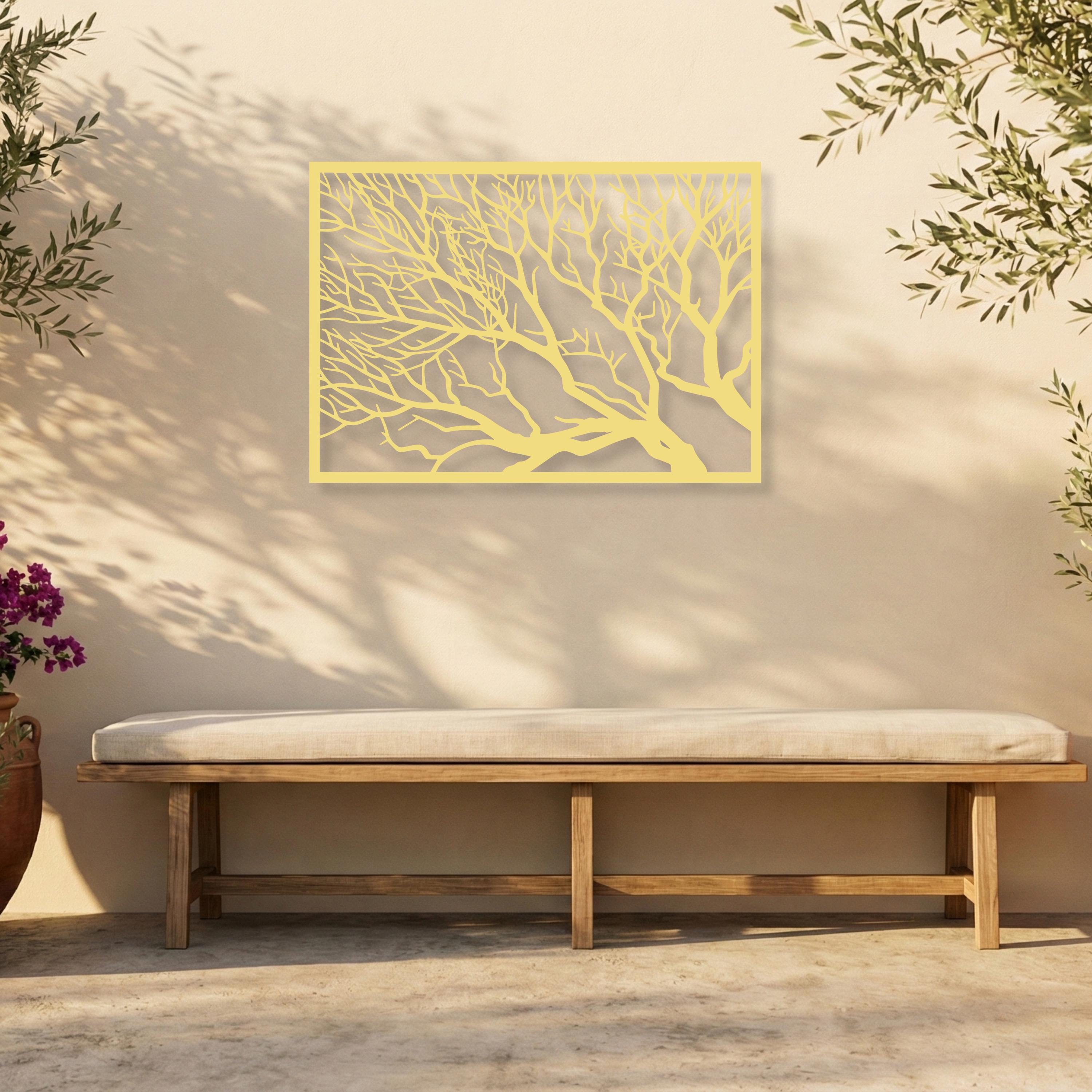 Minimalist Tree Branch Metal Wall Art - Custom Name Decor - Etsy