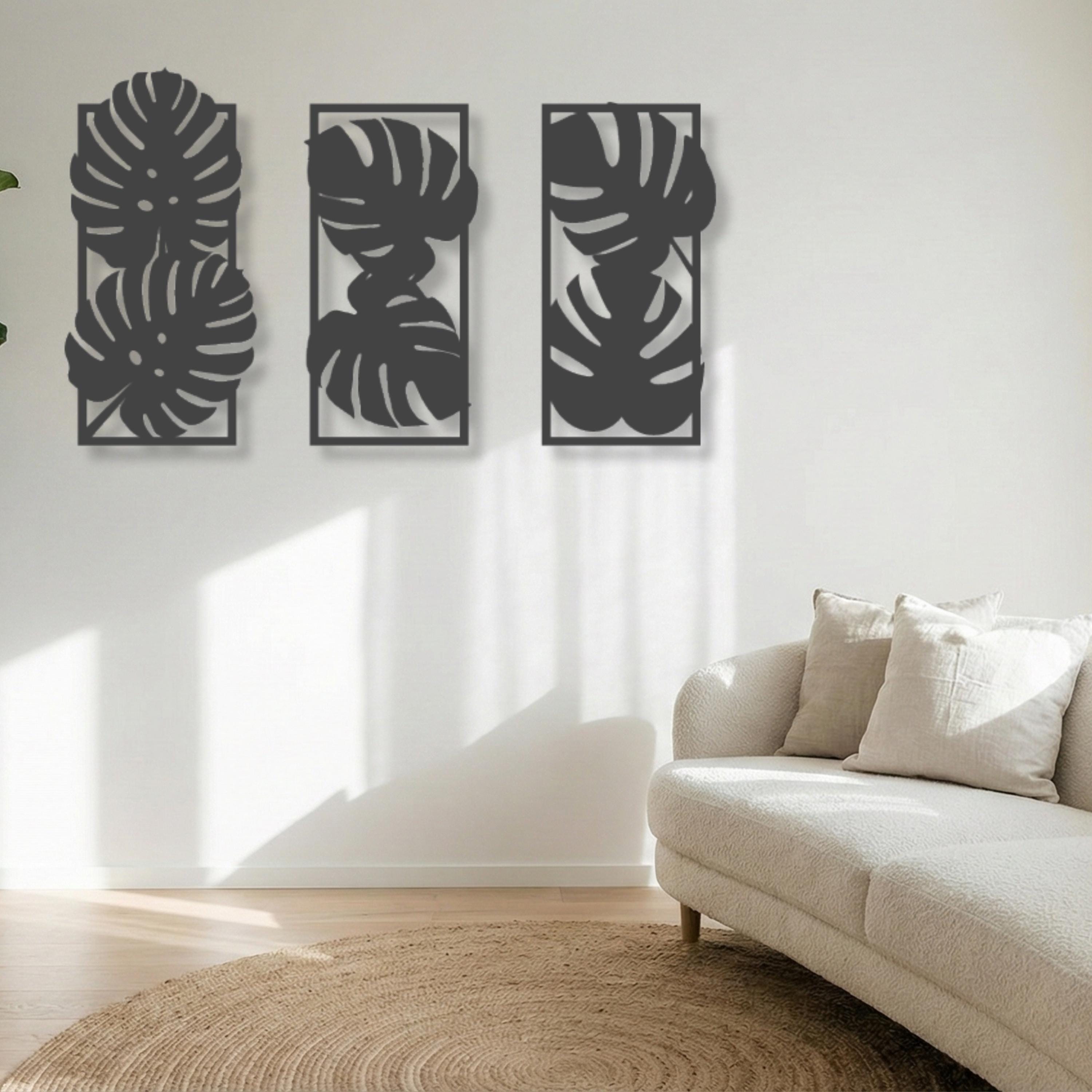 Monstera Leaf Metal Wall Art Set – Tropical Decor Panels - Etsy