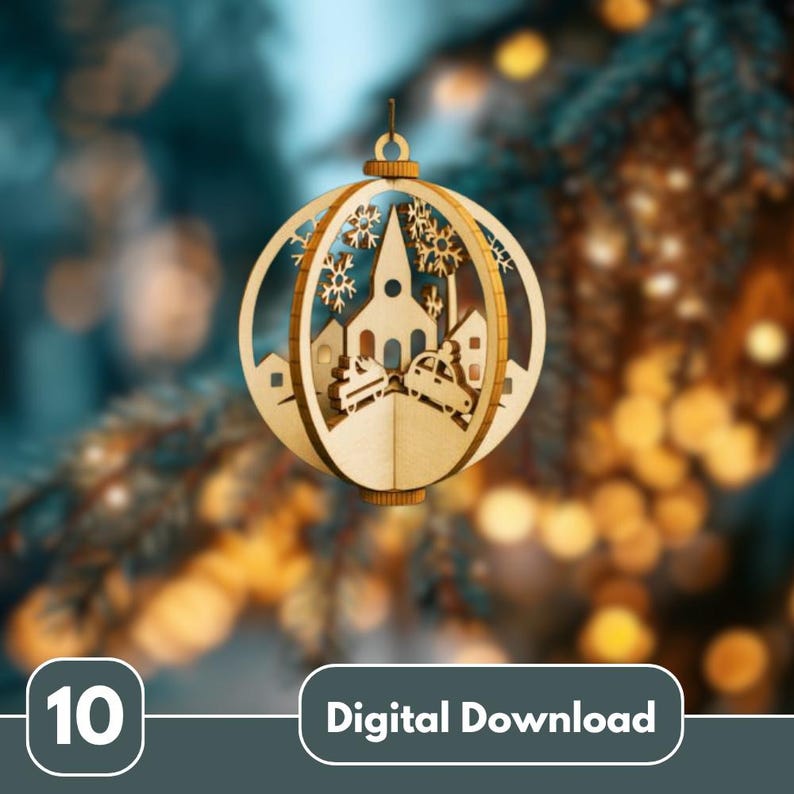 3D Christmas Ornament SVG Bundle | Laser Cut Files for Glowforge ...
