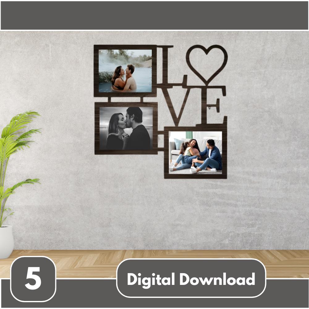 Love Photo Frame SVG Bundle, Family Love Wall Art, Romantic Photo Frame ...